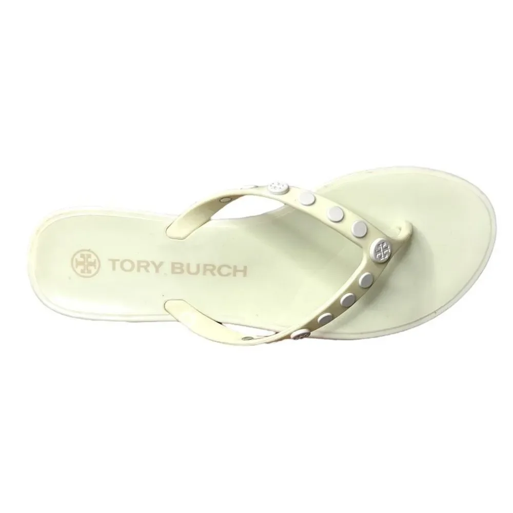 Tory Burch Studded Jelly Sandals Flip Flop Sandal Ivory White Size 7